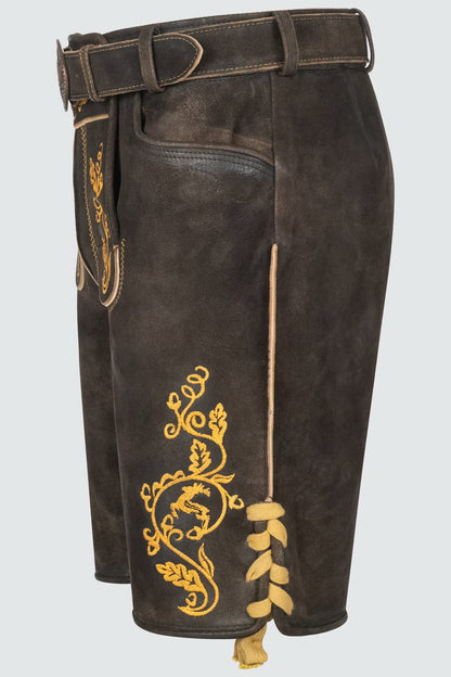 Kruger Men's Lederhosen "Tilo" brown/yellow
