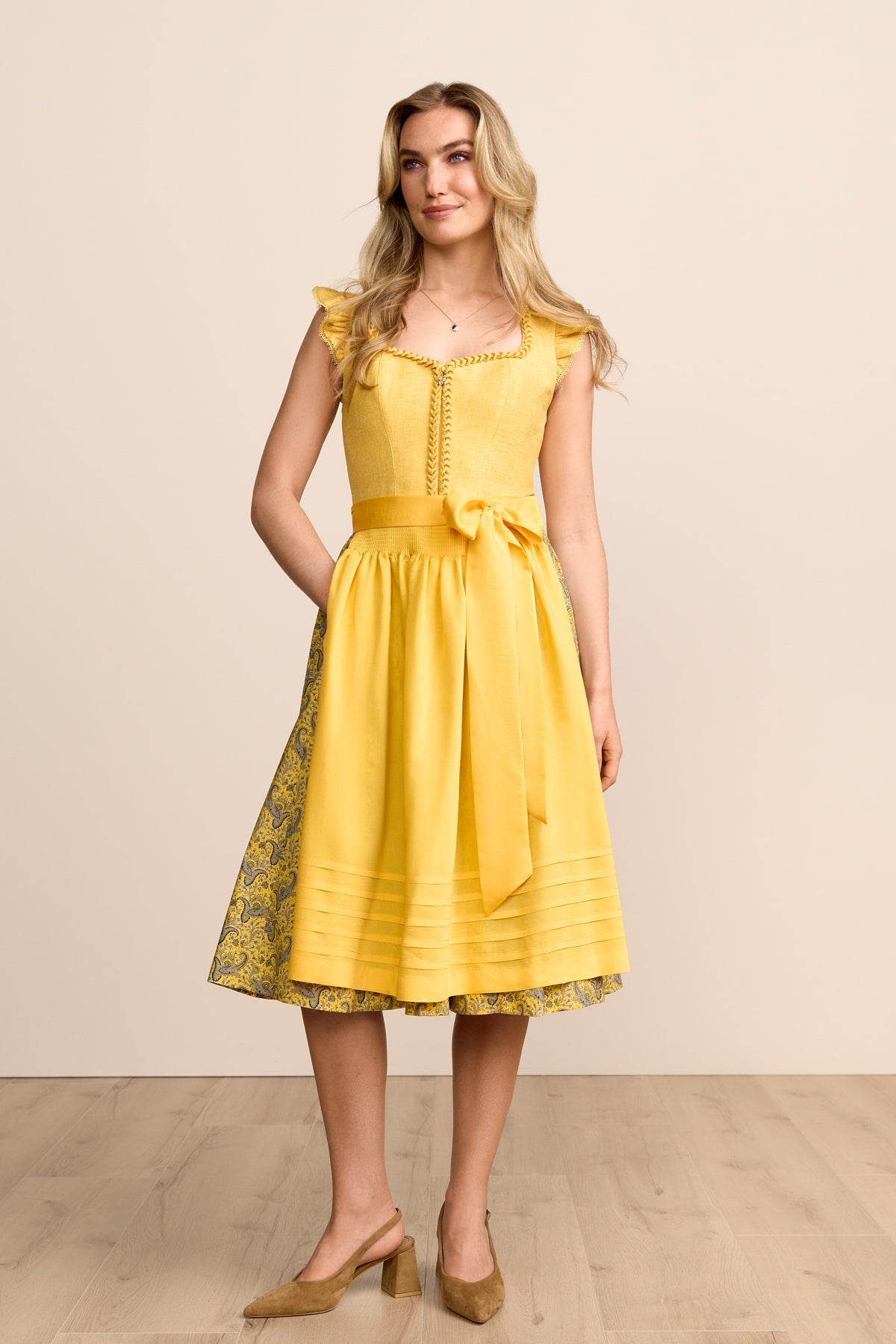Kruger Wynara long dirndl in yellow, 70cm