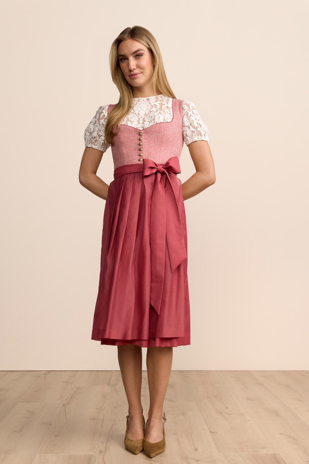 Kruger Tiziana long dirndl in pink, 70cm
