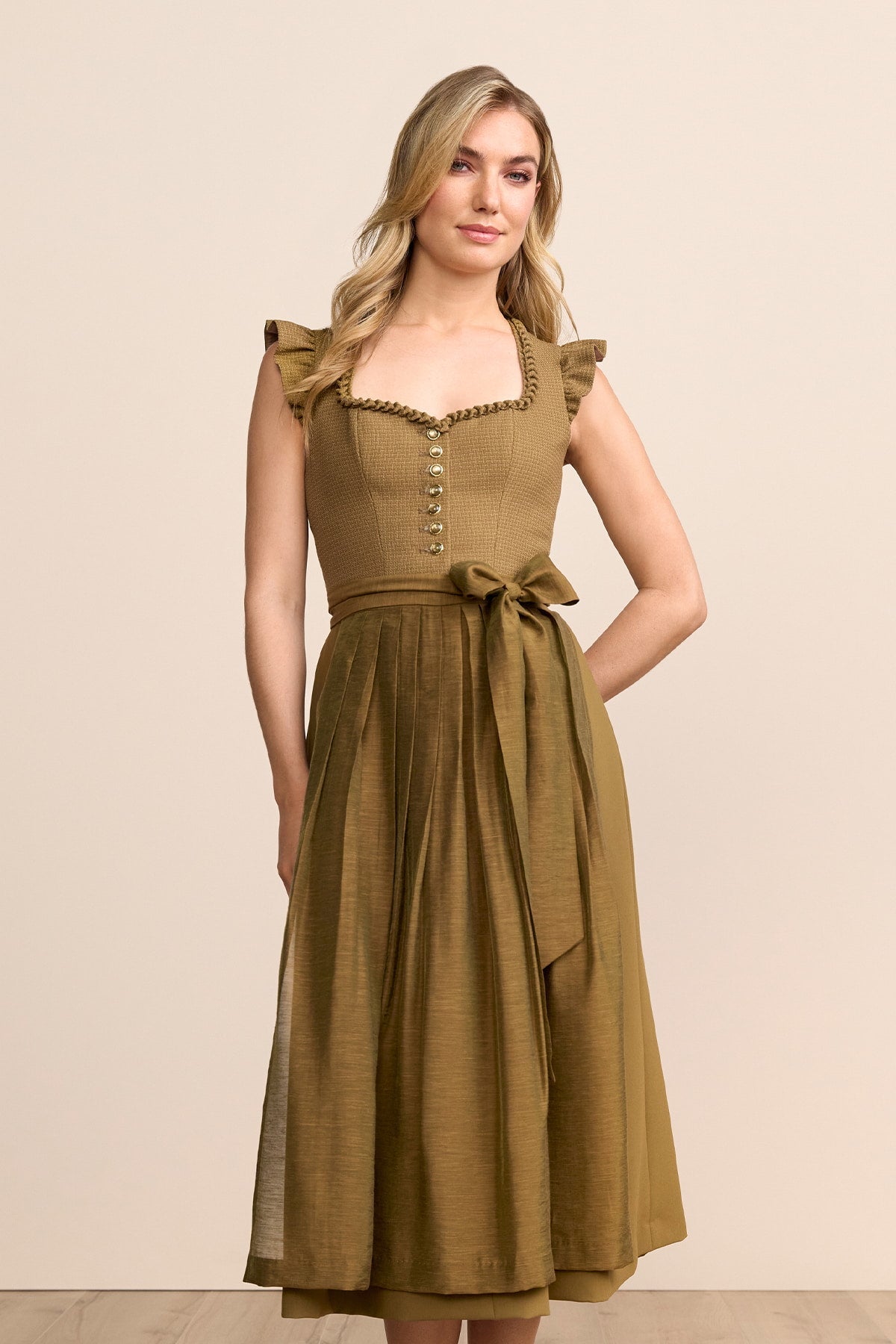 Kruger Yasmin maxi dirndl in olive, 80cm