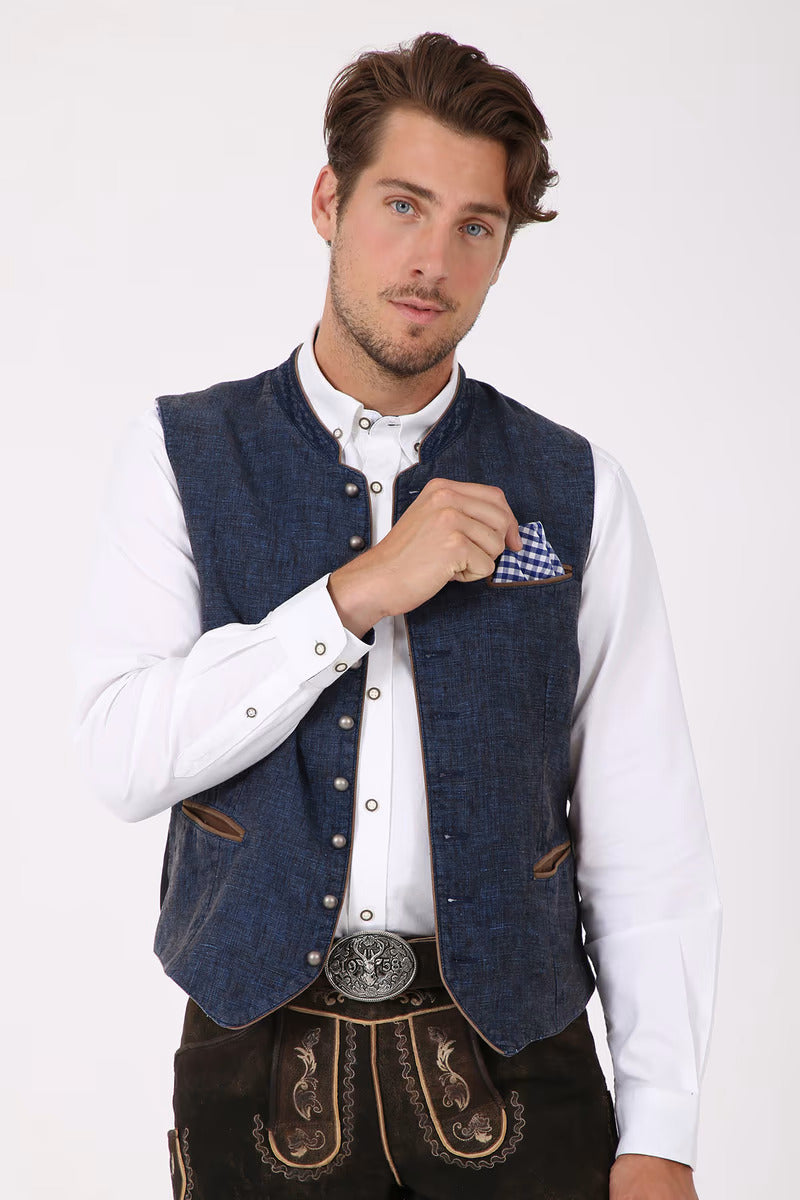 Kruger Traditional Vest "Platzhirsch" blue