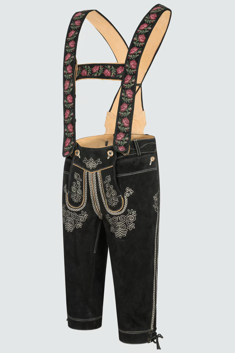 Kruger Men's Knee-length Lederhosen "Swabian" beige black (size 48)