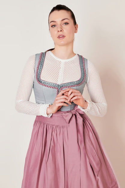 Kruger Ileana Midi Dirndl, Blue — 60cm 2pc Set