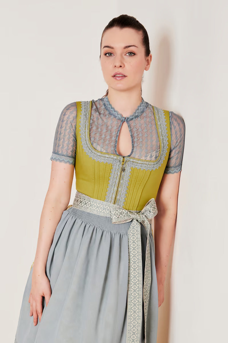 Kruger Long Dirndl 2pcs. 70cm "Eltje" yellow