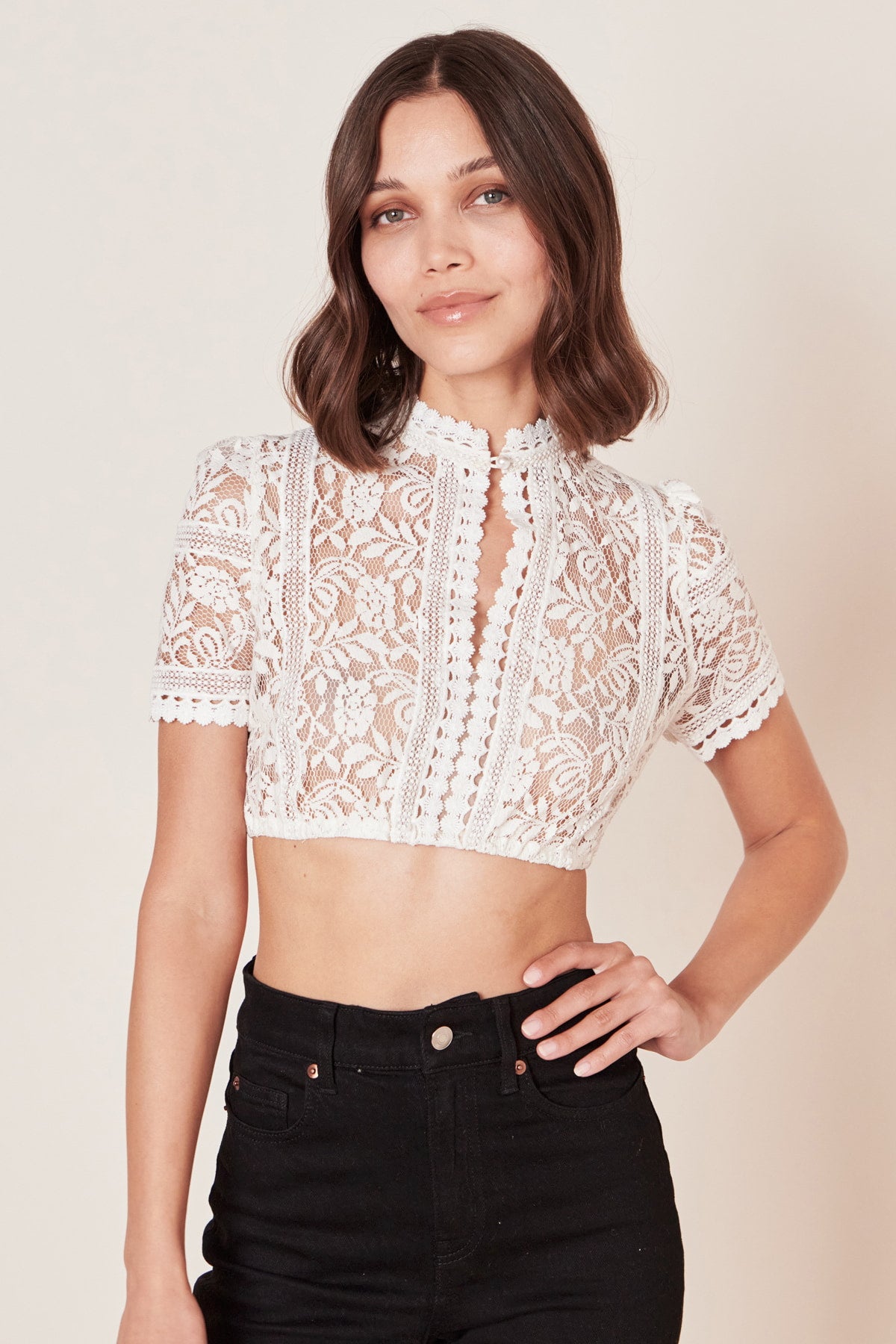 Kruger Benedicta dirndl blouse in ecru, styled