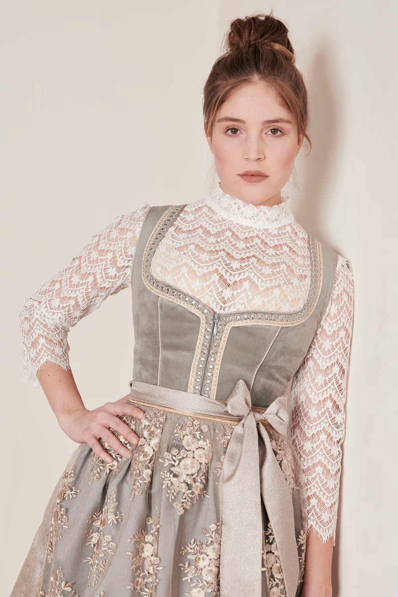 Kruger Aurea Midi Dirndl, Grey — 60cm 2pc Set
