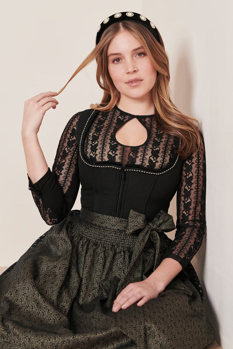 Kruger Midi Dirndl 2pcs. 60cm "Adalyn" black