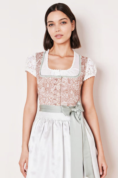 Kruger Midi Dirndl 2pcs. 60cm "Nami" brown (size 34,40,42)