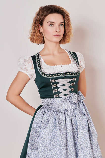 Kruger Rieke Midi Dirndl, Green — 60cm 2pc Set