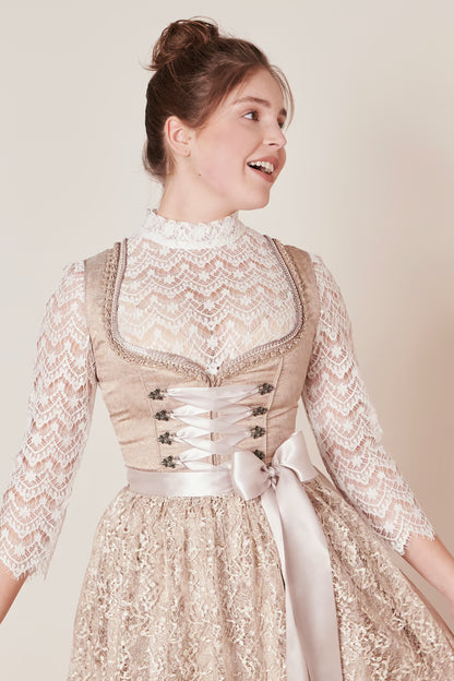 Kruger Gerda Mini Dirndl, Beige — 50cm 2pc Set