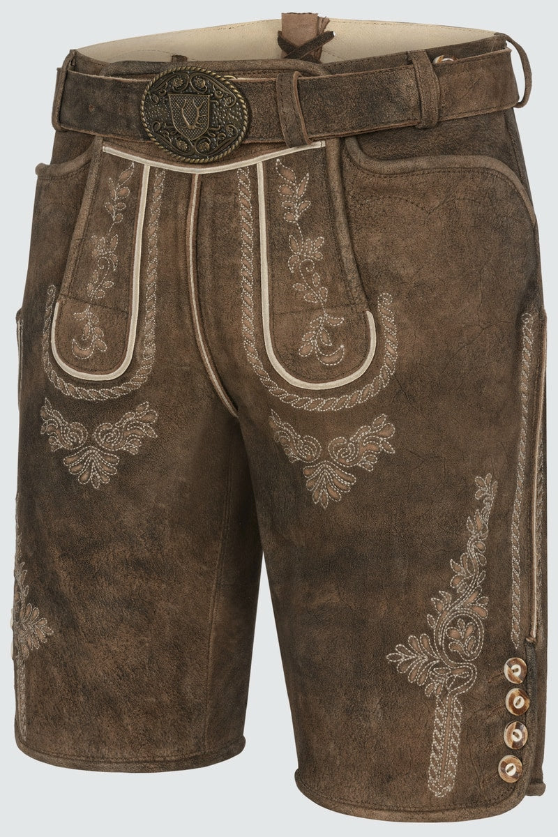 Lederhose Quan mit Gürtel