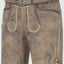 Kruger Men's Lederhosen "Brandon" (light brown) with Belt (56)