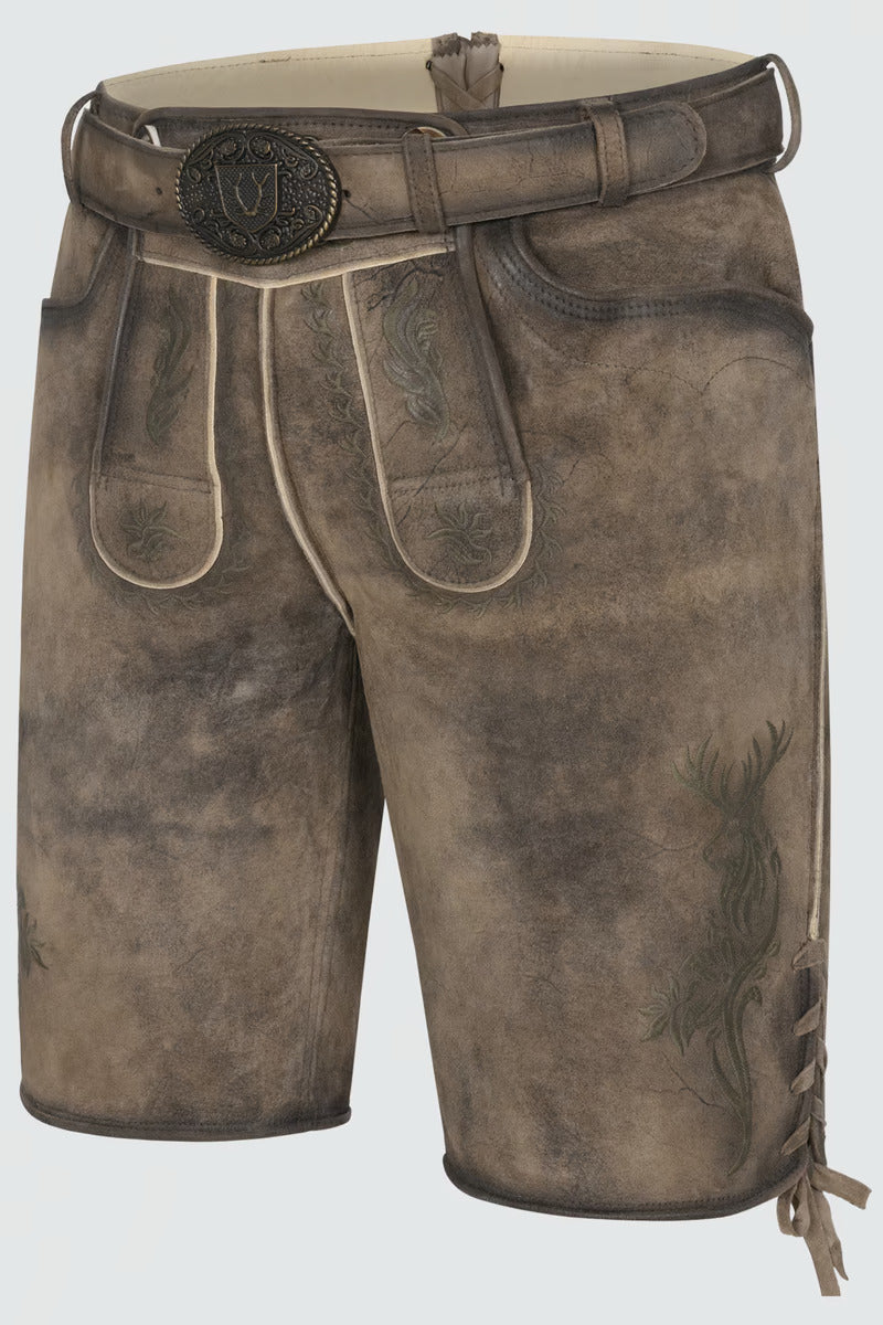 Kruger Men's Lederhosen "Diran" with belt