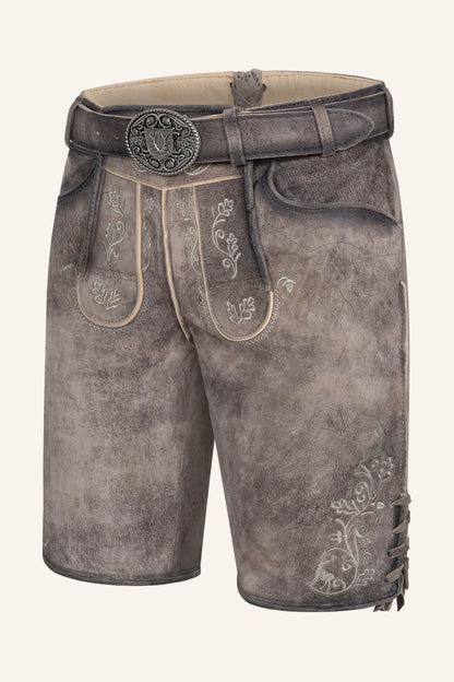 Kruger Men's Lederhosen "Zephar" with belt - Brown