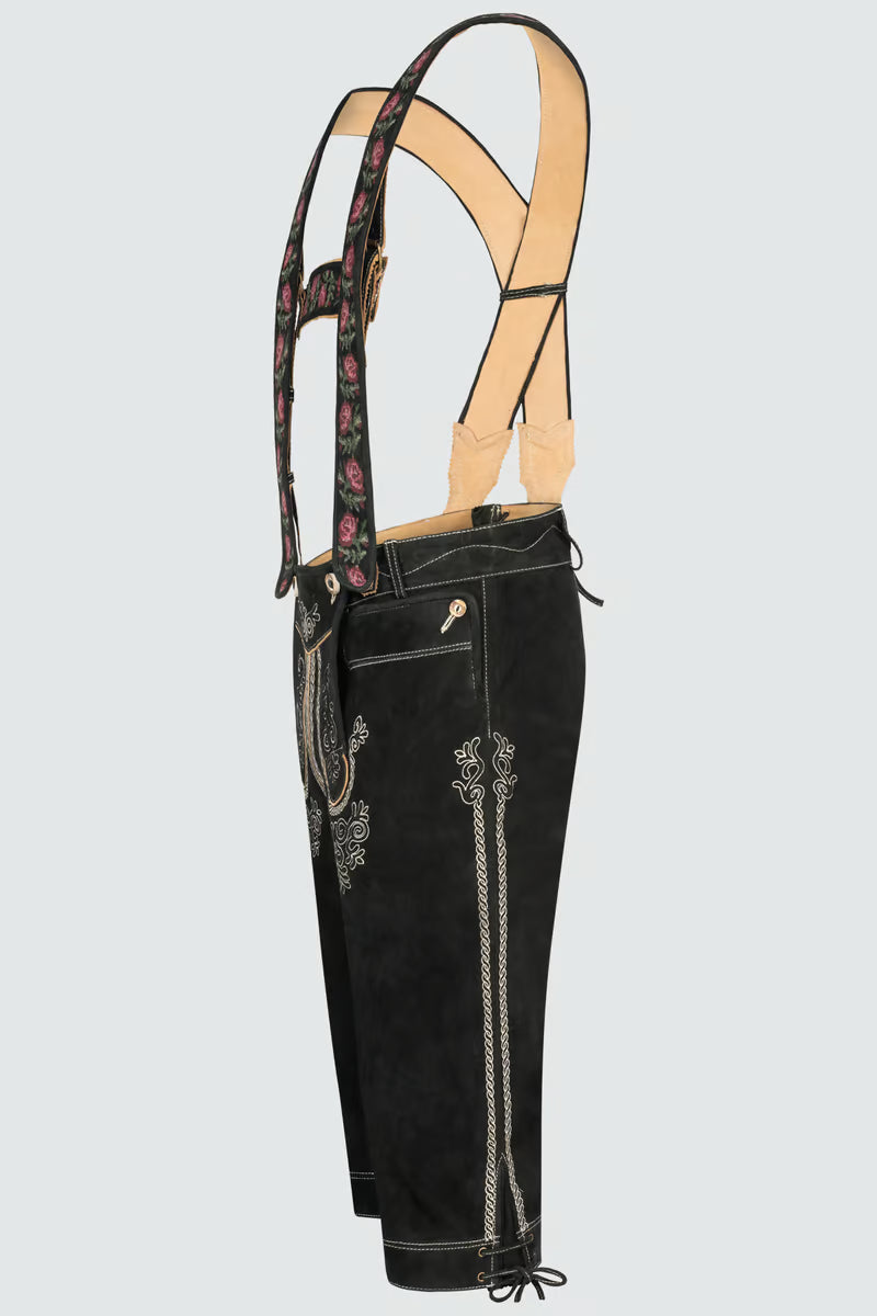 Kruger Men's Knee-length Lederhosen "Swabian" beige black (size 48)