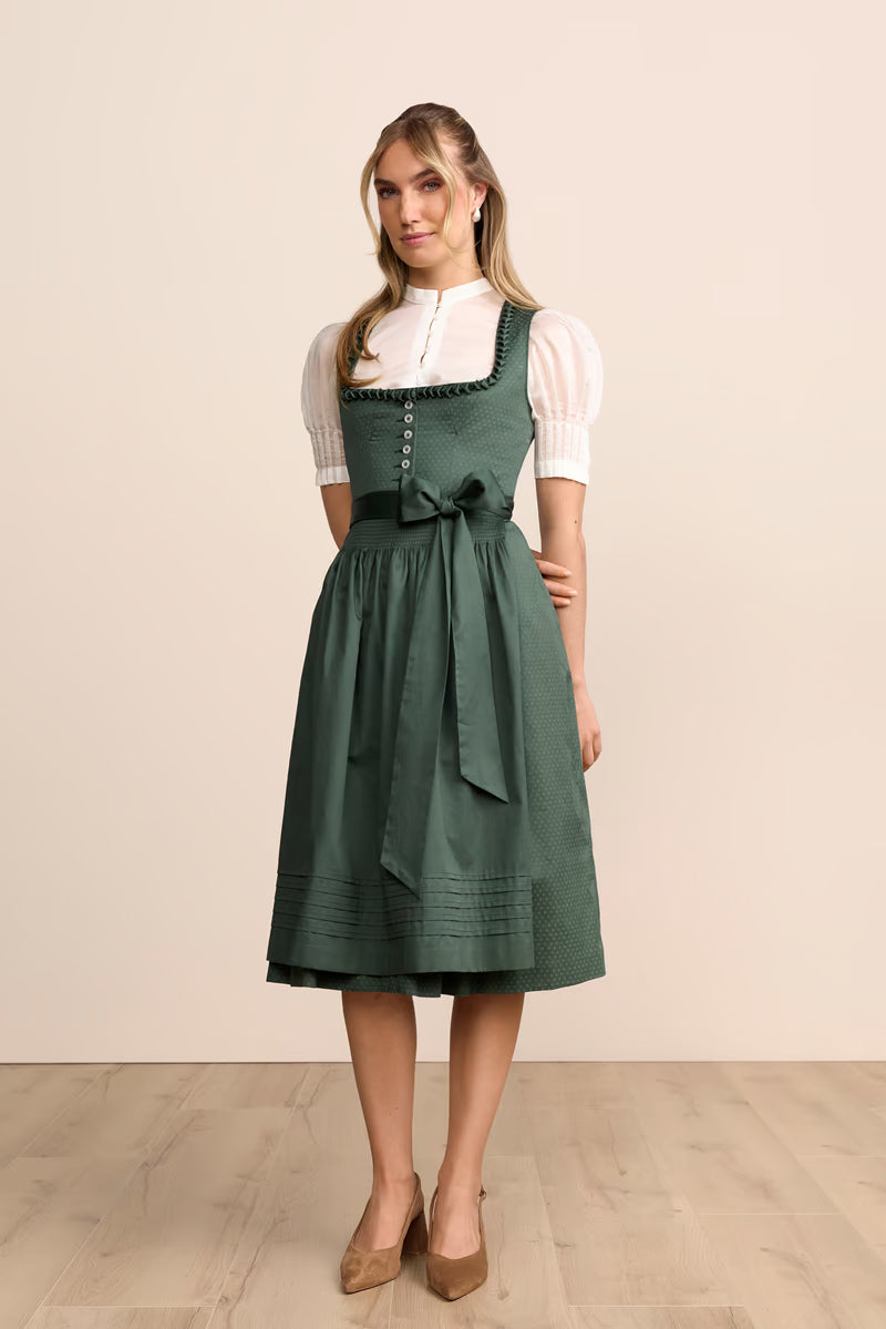 Kruger Naelia Long Dirndl, Green — 70cm 2pc Set