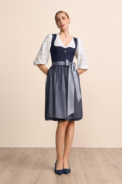 Kruger Midi Dirndl 2pcs. 60cm "Tessi" blue (size 46)