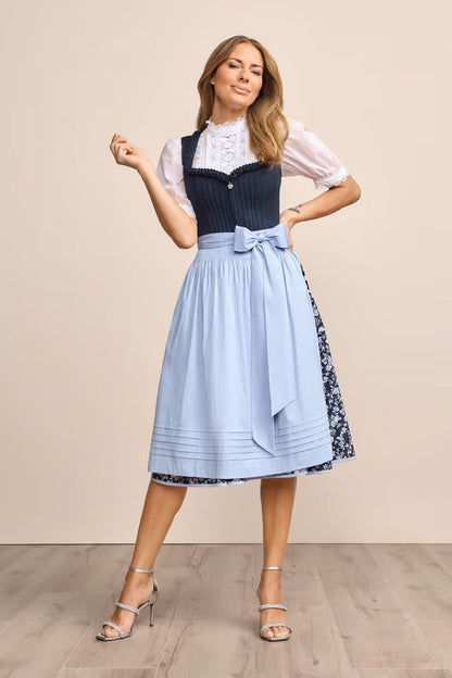 Kruger Long Dirndl 2pcs. 70cm "Solenne" blue