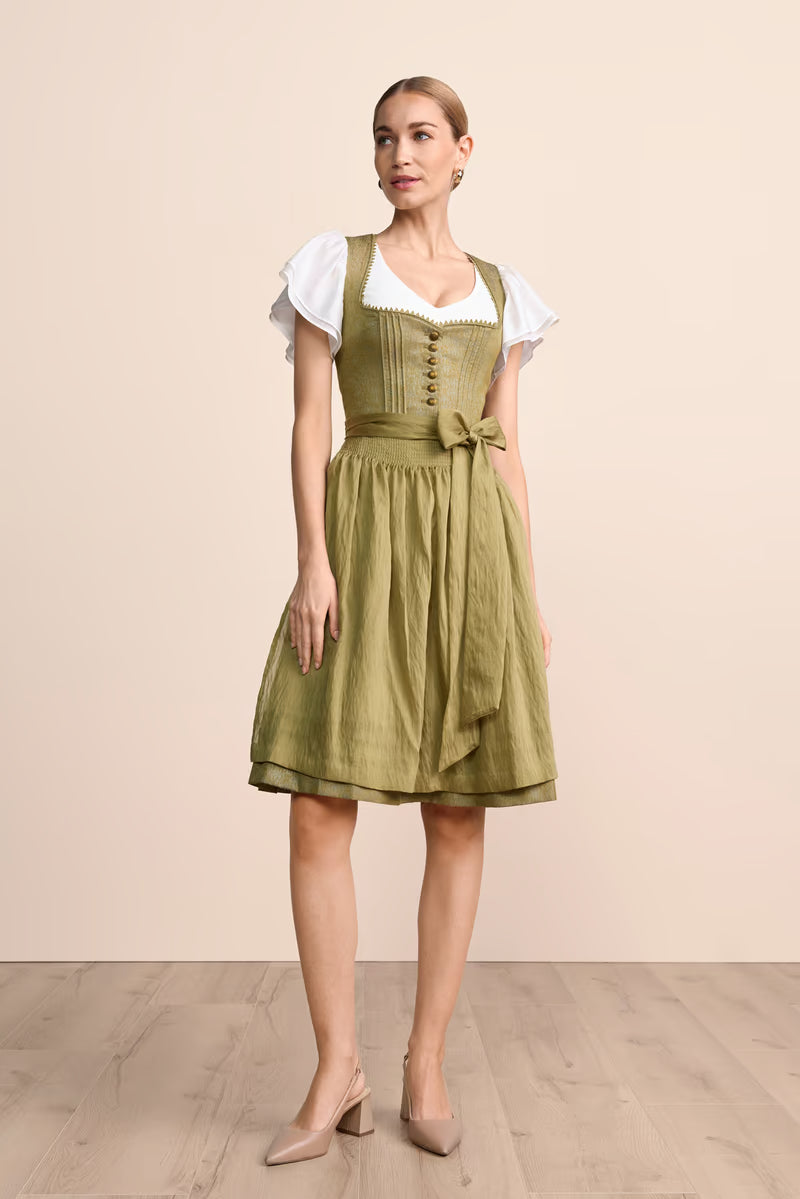 Kruger Midi Dirndl 2pcs. 60cm "Eryndra" green