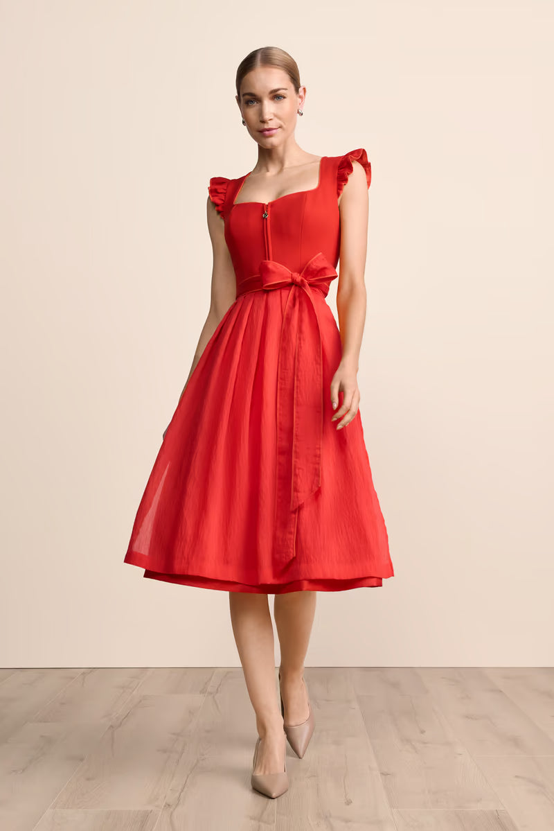 Kruger Midi Dirndl 2pcs. 60cm "Padme" red
