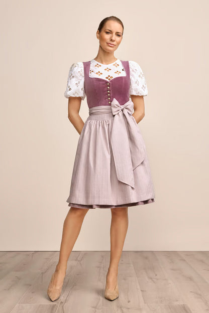 Kruger Midi Dirndl 2pcs. 60cm "Dinah" purple