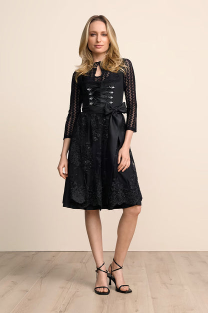 Kruger Long Dirndl 2pc 70cm "Ziska" black (size 36)