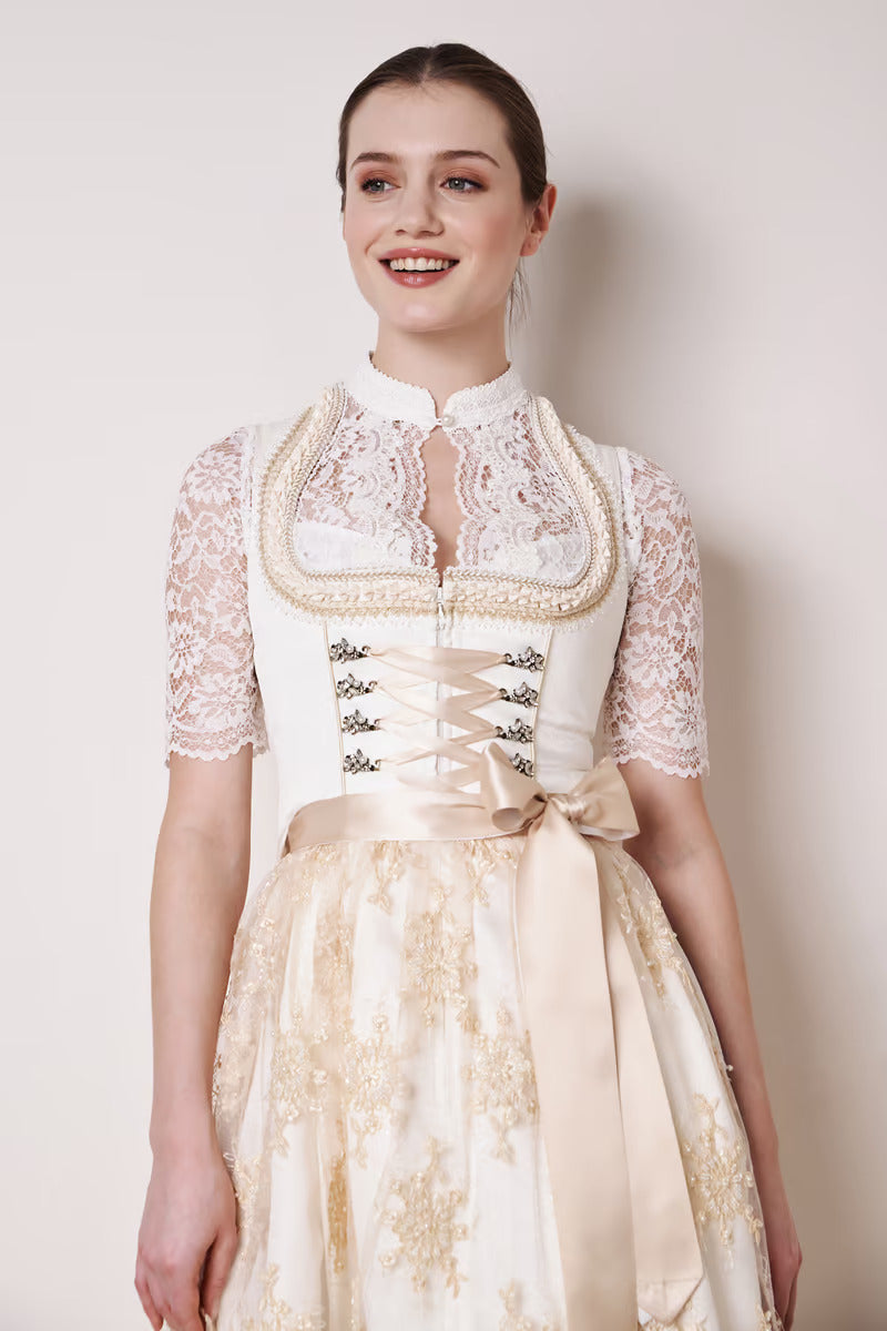 Kruger Long Dirndl 2pcs. 70cm "Benedita" ecru