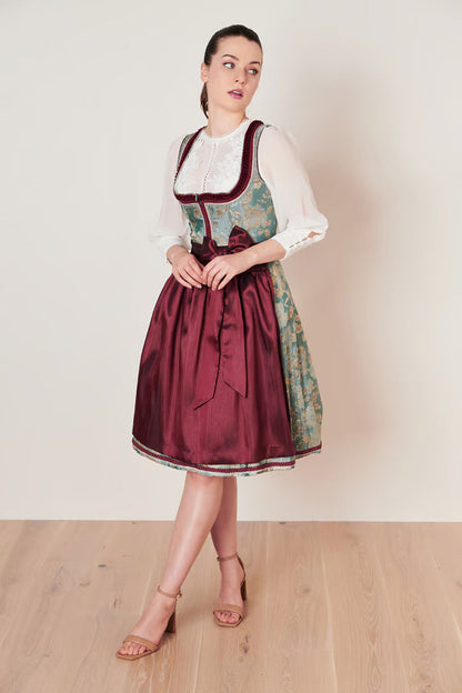 Kruger Imelda Midi Dirndl, Green — 60cm 2pc Set