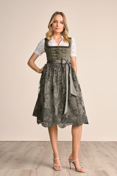 Kruger Long Dirndl 2pcs. 70cm "Mirna" green (38)