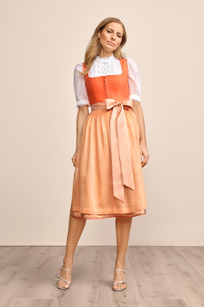 Kruger Long Dirndl 2pcs. 70cm "Emmaly" orange