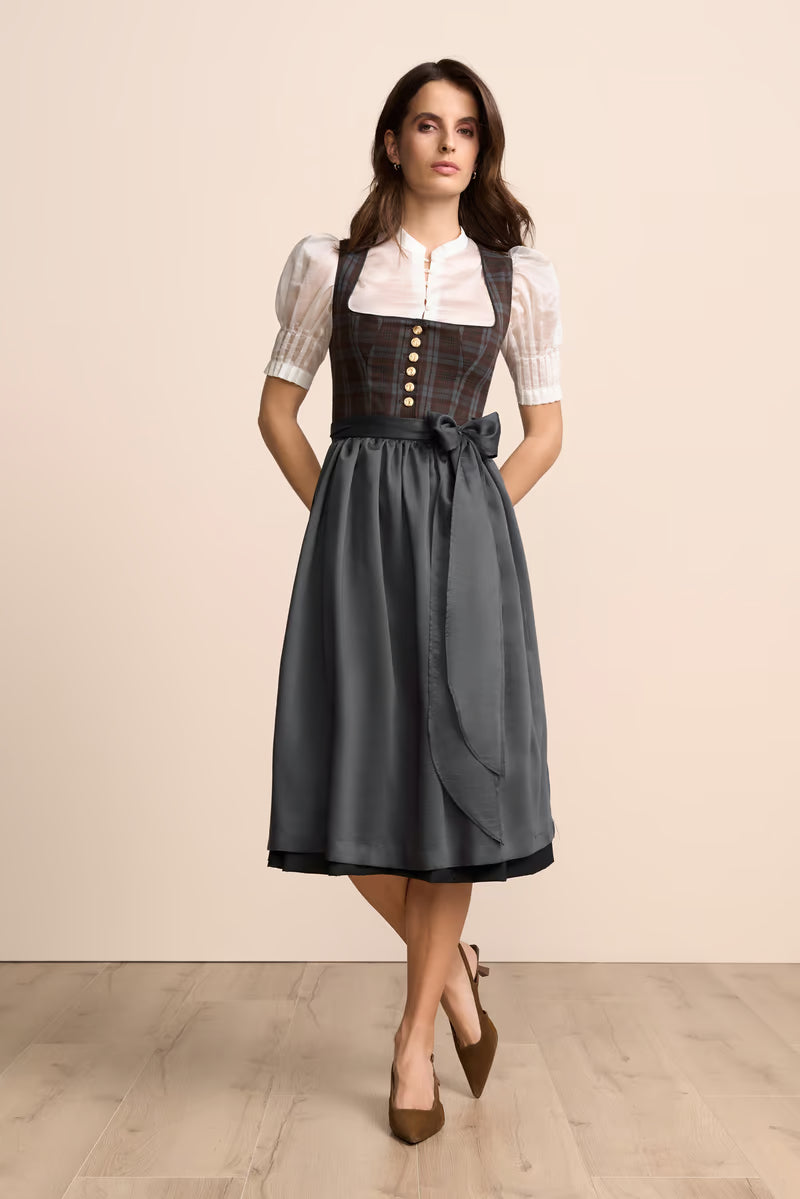 Krüger Nieke Long Dirndl, Blue — 70cm 2pc Set