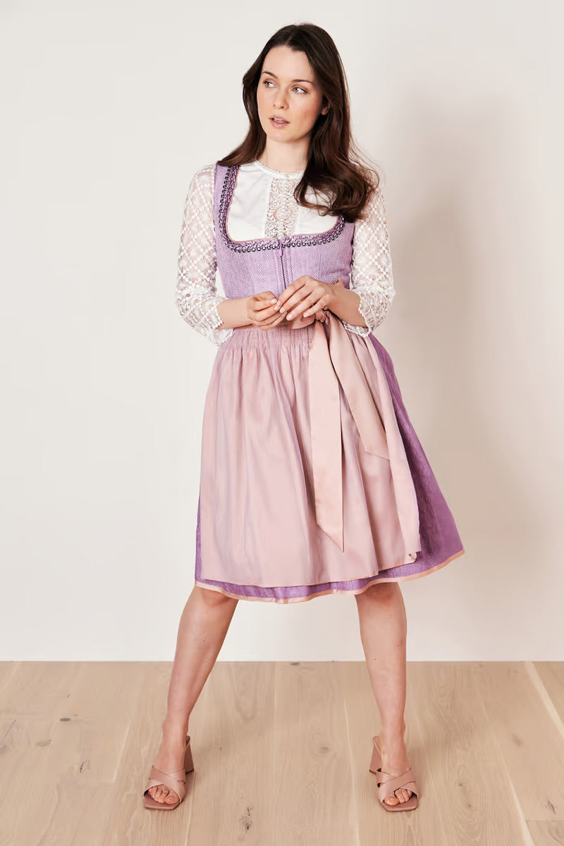 Kruger Midi Dirndl 2pcs. 60cm "Amaya" purple