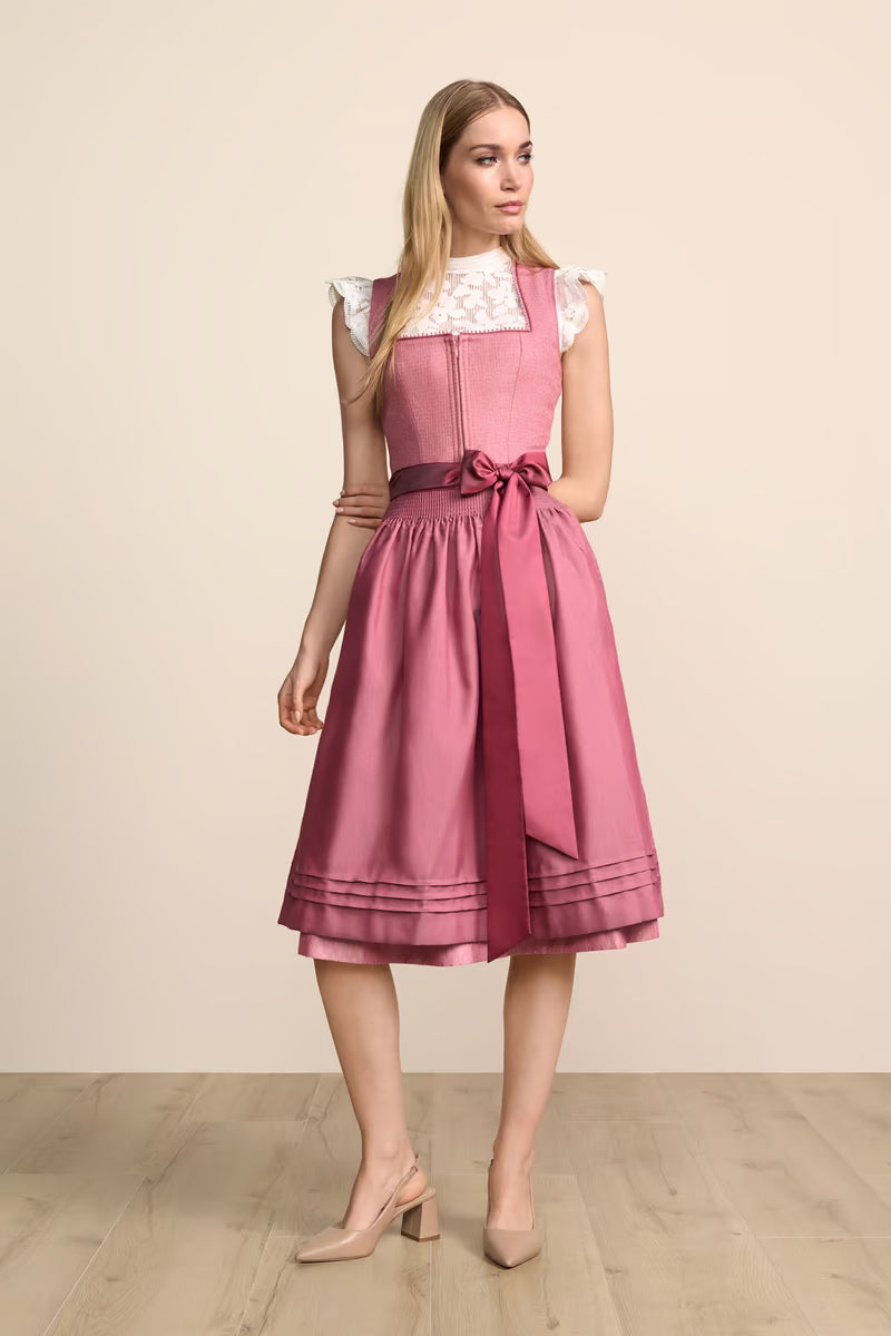 Kruger Long Dirndl 2pcs. 70cm "Rosella" pink