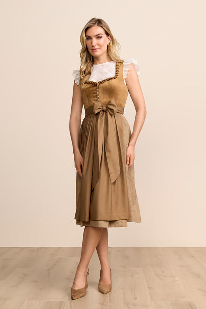Krüger Tsiala Long Dirndl, Brown — 70cm 2pc Set