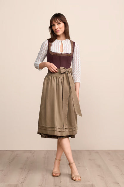 Kruger Long Dirndl 2pcs. 70cm "Janey" red