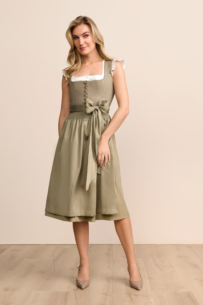 Krüger Winella Long Dirndl, Olive — 70cm 2pc Set