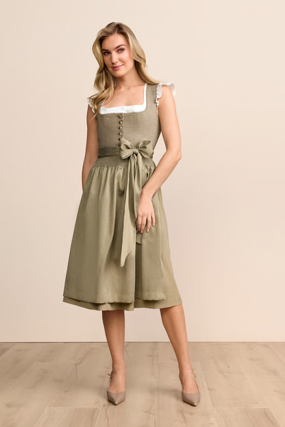 Krüger Winella Long Dirndl, Olive — 70cm 2pc Set