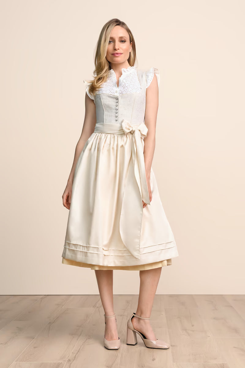 Kruger Long Dirndl 2pcs. 70cm "Calantha" beige