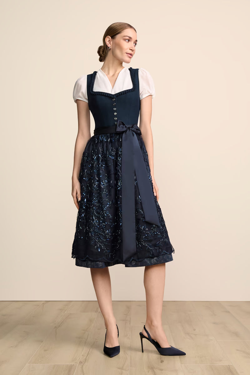 Kruger Long Dirndl 2pcs. 70cm "Fayana" blue
