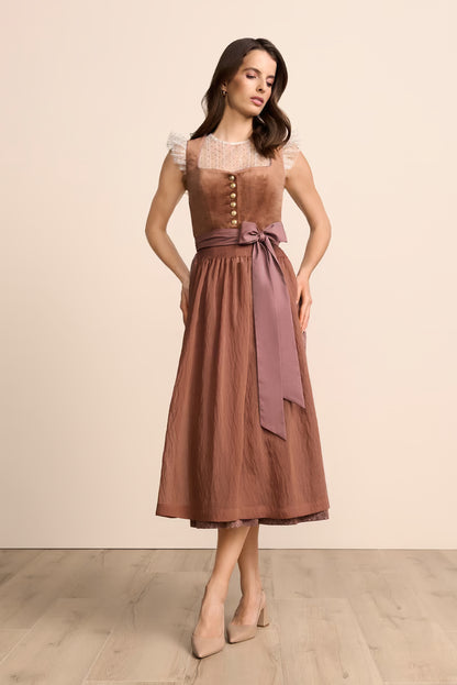 Krüger Samara Maxi Dirndl, Brown — 80cm 2pc Set