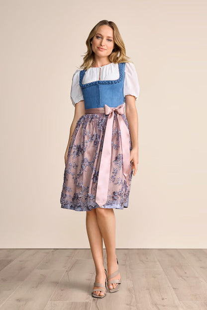 Kruger Midi Dirndl 2pc 60cm "Ola" blue
