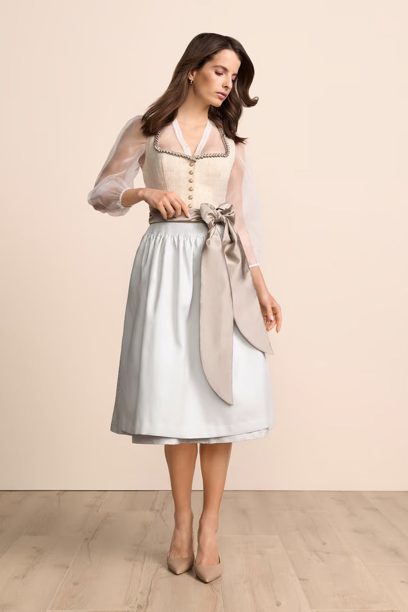 Krüger Helina Long Dirndl, Beige — 70cm 2pc Set