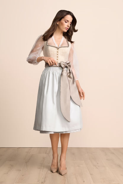 Krüger Helina Long Dirndl, Beige — 70cm 2pc Set