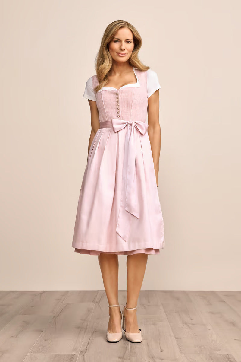 Krueger Long Dirndl 2pcs. 70cm "Madelen" pink