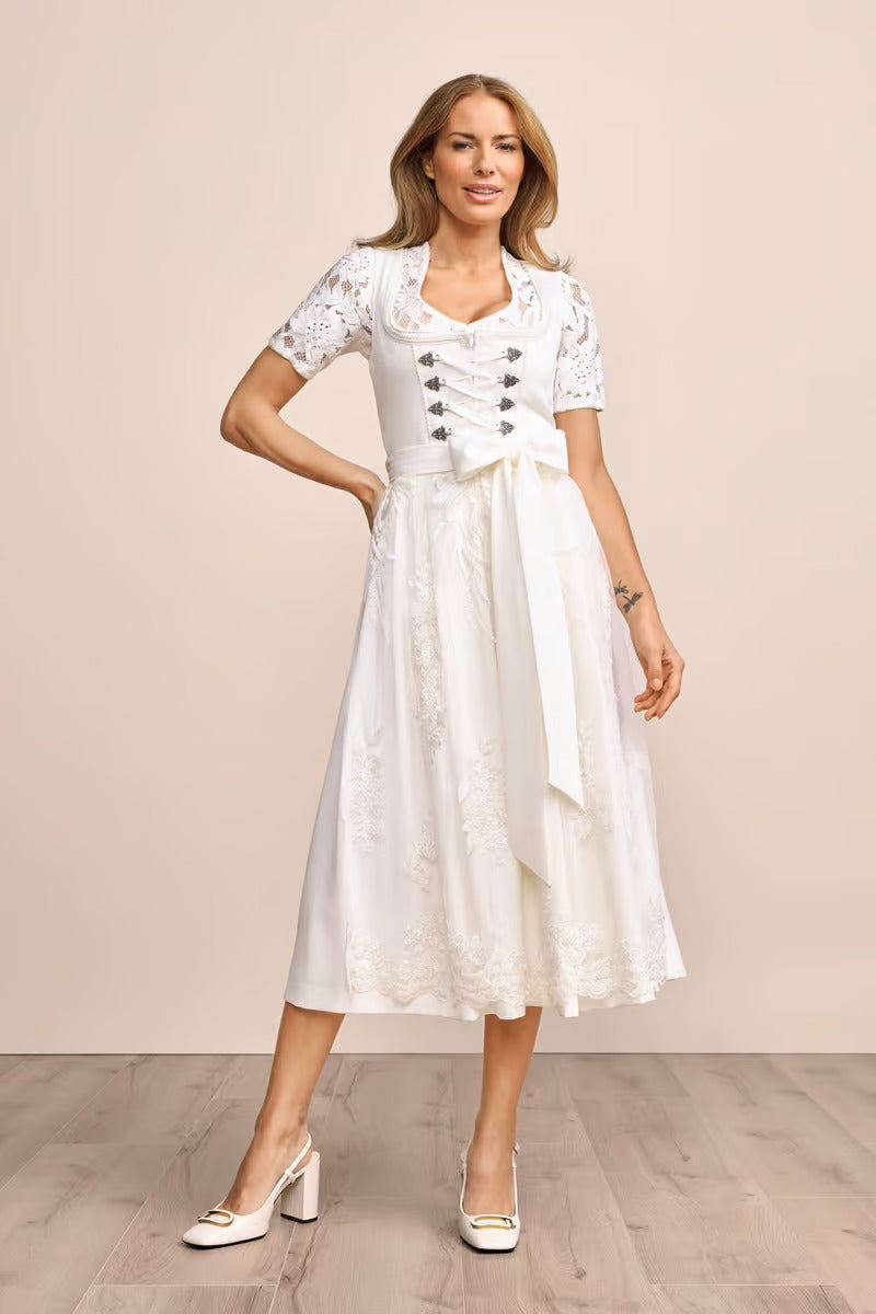 Kruger Wedding Dirndl 2pcs. 80cm "Yaisa" ecru