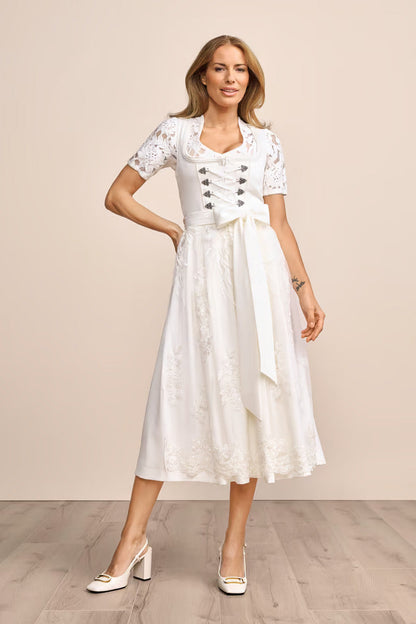 Kruger Wedding Dirndl 2pcs. 80cm "Yaisa" ecru