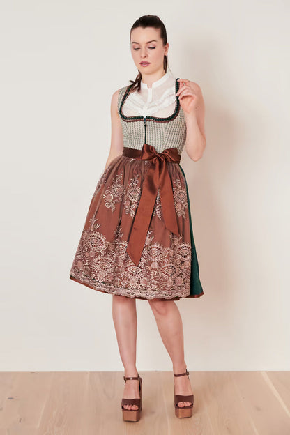 Kruger Midi Dirndl 2pcs. 60 cm "ASTERIA" green (44)