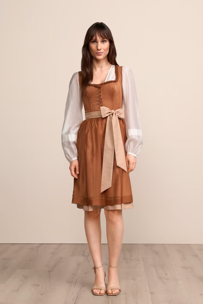(new) Kruger Midi Dirndl 2pcs. 60cm "Nelda" brown