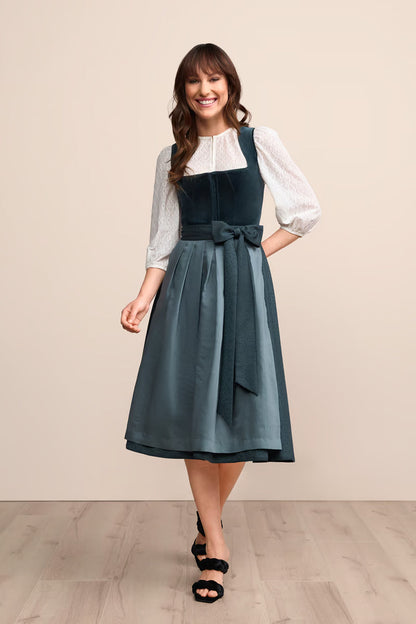 Kruger Long Dirndl 2pcs. 70cm "Lynette" green (38,40,42)