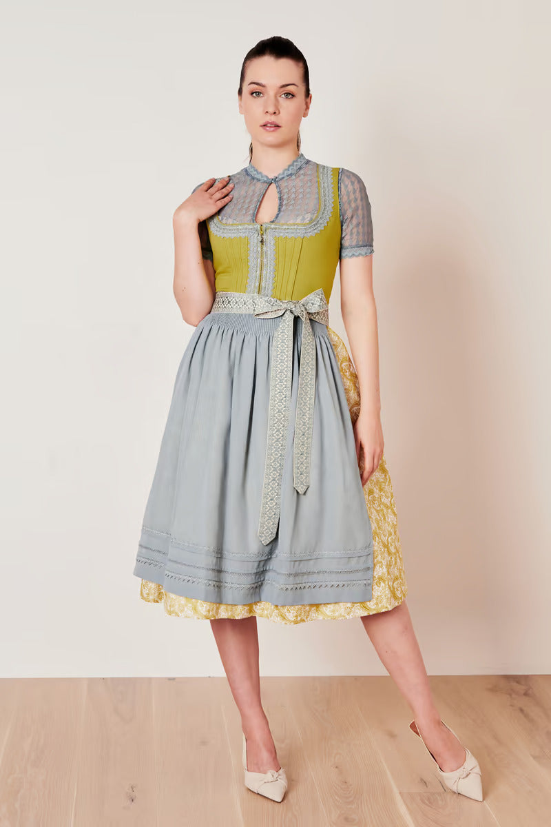 Kruger Long Dirndl 2pcs. 70cm "Eltje" yellow